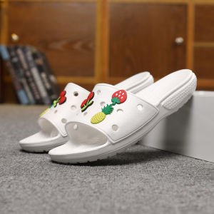 Casual Hollow out Slip-On Slippers Womens Soft Bottom Home Bathroom Anti-Slip Summer Beach Sandals Mens Trendy Couple Slippers