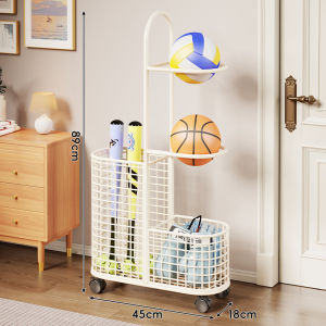 Wheeled Portable Large Capacity Home Sports Equipment Storage Rack