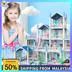  DIY Assembled Castle Home Princess Doll House Princess Villa Dream Castle Birthday Gift Toys for Kids Girl Birthday Childrens Day Gifts Doll Girl Villa house girl toys role play