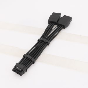 ชุด RTX4080 RTX4090 GPU ใหม่16AWG 2x8pin PCI-E ถึง16Pin (12 + 4) PCI-E 5.0 12vhpwr ตัวเชื่อมต่อข้อศอก90องศา