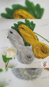 ดิ้นเส้นใหญ่เงินทองขนาด 2มิล ยาว 100หลา ใช้ผูกของชำร่วย ตกแต่งงานคริสตมาส งานDIY (ราคาต่อไจ)