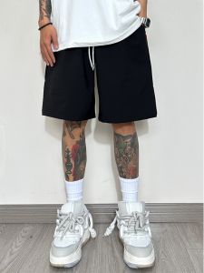 Mens Summer Thin American High Street Loose Straight Casual Basketball Sports Shorts Four-Five Length Breathable Comfortable