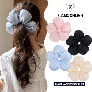 X.z. MOONLIGH ดอกไม้สามโฟมแบบมีมิติขนาดใหญ่สไตล์วันหยุดที่รัดผมลำไส้ใหญ่เครื่องประดับผม