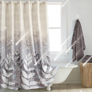 ARTHUR Elegant leaves Tropical Rainforest Waterproof Shower Curtain Thickened Hook Shower Curtain 120/180cm Anti mold shower curtain