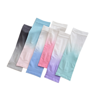 Masely Colorful Arm Sleeves Ice Silk Cycling Sleeves Anti-UV Running Gloves