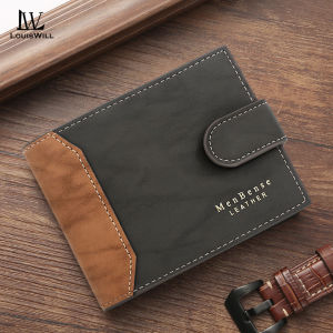 LouisWill Fashion Wallet Mens Simple Short Wallet PU Matte Business Wallets Tri-Fold Wallet Multi-Card Position Wallets Travel Purses Coin Pouch ID Credit Cards Holders
