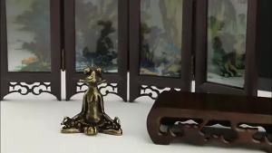 Antique Brass Zen Frog Statue Incense Burner Handmade Copper Animal Sculpture Vintage Home Desk Decorations Meditation Ornament