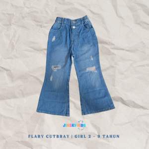 Flary Cutbray - Celana Cutbray Jeans Ripped - Anak Perempuan 2-9thn