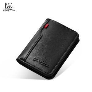 LouisWill Mens Short Wallet Fashion Thin Wallet Soft PU Business Wallet Multi-Card Position Wallets Travel Purses Coin Pouch ID Credit Cards Holders
