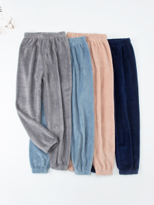 Kids Adult Thick Coral Fleece Warm Pants Autumn and Winter Boys Girl Flannel Pajama Pants Keep Baby Warm Home Pants