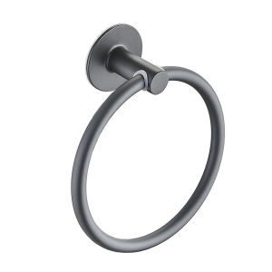 Bathroom Towel Holder Space Aluminum Wall Mount Self Adhesive Easy Installation Round Towel Ring FR1054