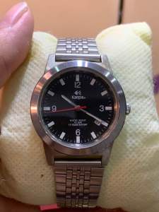 Đồng hồ nam KAEPA QUARTZ size 36mm máy Nhật có lịch 31 ngày dây thép không gỉ dài 175cm đáy xoáy chống nước tốt 10BAR