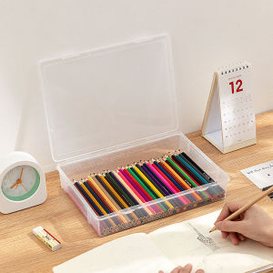 Plastic Transparent Stationery Toys Storage Box Large Capacity Color Puzzle Blocks Mark Sketching Pencil Student Supplies