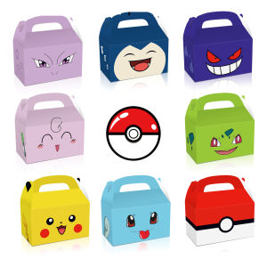 8-32pcs Anime Pokemon Pikachu Dolls Candy Party Gift Handle Candy Box Goodie Gift Bag Stuffer Pinata Prize Gifts Supplies Decor