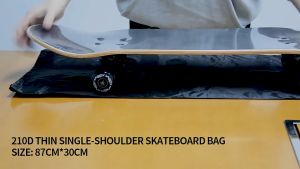 Portable Skateboard Bag Skateboarding Skating Foldable Fish Skateboard Straps Outdoor Adjustable 210D Oxford Cloth Waterproof Carry Case Cover Handbag Nylon Fabric Skateboard Carry Bag Kick Skate Scooter Longboard Storage