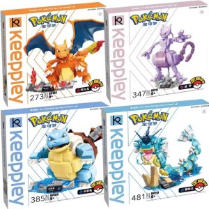 Pokemon ประกอบอาคารบล็อกของเล่นอะนิเมะตัวเลข Charizard Mewtwo Venusaur การ์ตูนชุดเครื่องประดับของเล่นเด็กของขวัญวันเกิด