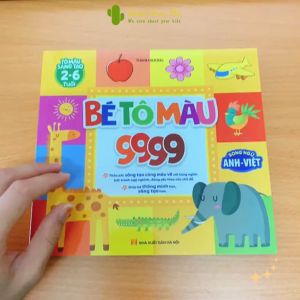 Bé Tô Màu 9999 Song Ngữ dành cho trẻ từ 2 - 6 tuổi Xương Rồng Nhỏ