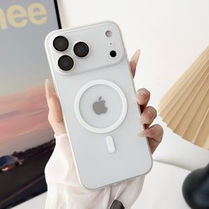 Frosted Glass Lens For Magsafe Magnetic Case For iPhone 17Air 16E 16 15 14 Plus 13 12 11 17 Pro Max Wireless Charge Clear Cover