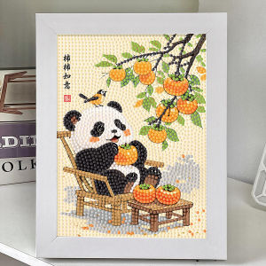 Diamond Painting Dễ Thương Hình Gấu Trúc DIY Cho Trẻ Em 5D Đầy Đủ Kim Cương Dán Hình Vẽ Có Khung Thủ Công Sáng Tạo
