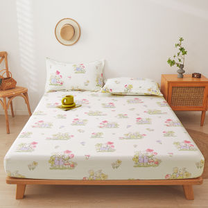 SUNLIGHT HOME Cotton Linen BedsheetMulti-patterned Bed Sheet 9 ColorsBreathable Fitted BedsheetComfortable Mattress Protector