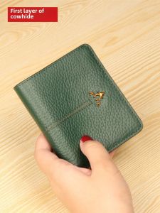 Womens Leather Wallet Short Double-Folding Cowhide Soft Leather Ultra-Thin New Arrival Multi-Card Minimalist Mini Small Coin Purse