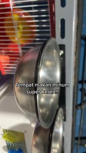 TEMPAT MAKAN TANGKRINGAN JEPIT HEWAN PELIHARAAN BESI STAINLESS