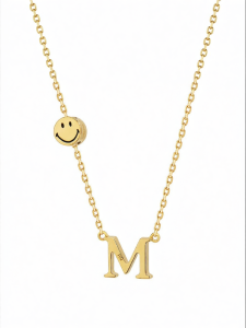 Collaboration Smile 18K Letter Custom Necklace