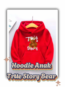 SETELAN HOODIE ANAK LAKI-LAKI PEREMPUAN BONEKA BEAR TRUE STORY USIA 4-13 TAHUN