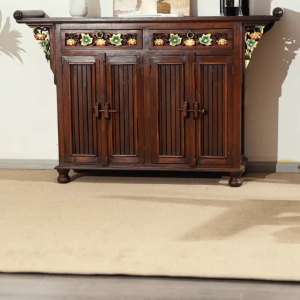 สี่ประตูเทพเจ้าแห่งความมั่งคั่งโต๊ะบูชาเครื่องเรือนไทยเฟอร์นิเจอร์ไม้เนื้อแข็งไม้ไผ่สานตกแต่งตู้เก็บของตู้เก็บของ