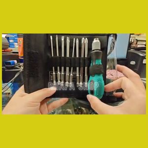 BARU Taffware Obeng Set Komplit Servis hp Serbaguna Super Kuat Baja Reparasi Magnetic Head 10in1