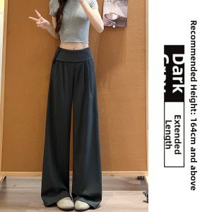LANMENGYA | Ice Silk Comfortable Slouchy Trousers White