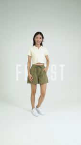 Forest Ladies Casual Cotton Short Pants Women Plain Drawstring Shorts  | Seluar Pendek Perempuan - 865108