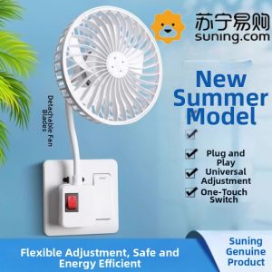 Quiet Mini Portable Kitchen Bathroom Fan Home Use Socket Hanging Design Student Dormitory Fan Compact Size for Everyday Use