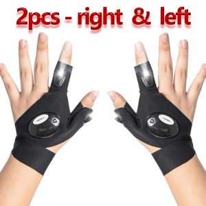 LED Flashlight Luminous Running Gloves Waterproof Cycling Camping Hiking Rescue Glove Lamp Lighting Gloves Fingerless Gloves