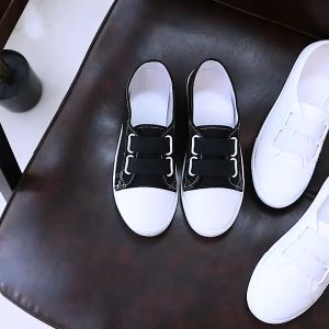 Giày lười nữ vải mềm đế cao su êm chân cao 2cm