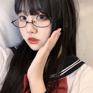 【On Sale】ไม่มีแว่นสายตาสำหรับผู้หญิงผู้ชายแฟชั่นแว่นตากรอบโลหะแว่นตาไร้กรอบ