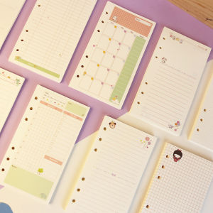 Cartoon A5A6 Refillable Notebook Standard 6 Hole Scrapbooking Blank Page Daily Planner Notebook Core 40 Sheets Business Supplies