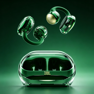 JBL Soundgear Clips Limited Special Edition Emerald Green Clip-On Wireless Bluetooth Earbuds Open-Ear Design The Pinnacle of Aesthetics