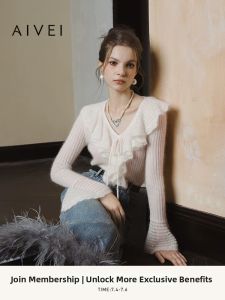 AIVEI | Winter Romantic Ruffle Elegant Flared Sleeve Knitwear