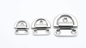 RYSJM | 6/8/10MM Folding Deck Pad Eyes Lashing D Ring Tie Down Cleat 316 Stainless Steel Mirror Polish Marine Accessories For Yacht Boat