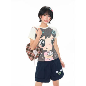 MKGO | Korean Style Color-block Short Sleeve T-Shirt Slim