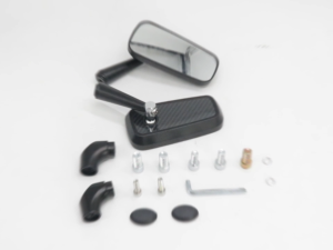 Pair Rear View Clear Mirror Carbon Design Short Leg Aluminum CNC Alloy Universal