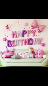 Bóng Trang Trí Sinh Nhật Bé Gái Tông Màu Hồng Pastel