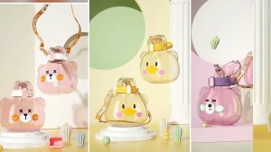 1000ml Cartoon Plastic Water Cup with STRAW