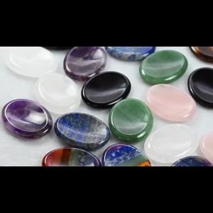 Beautiful Amethyst Rose Quartz Thumb Stone Pocket Meditation Oval Crystal Natural Vitality Relaxation Forget Worry DIY Necklace