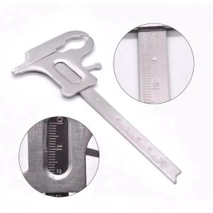 1pcs Dental Orthodontic Rulers Stainless Steel Vernier Caliper Dental Vertical Distance Caliper Measuring Ruler Teeth Gauge