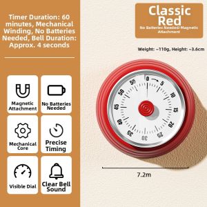 DEMING | Magnetic Kitchen Visual Loud Alarm Timer