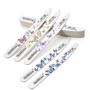 10pcs/Set Butterfly Wooden Nail Files for Manicure 100/180 Sandpaper Buffer Block Durable Manicure Gel Polish Nail Art Tools