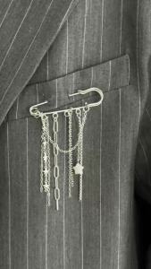 Ingemark | Ingemark Trendy Exquisite Star Pendant Tassel Brooch Women Creative Sliver Color Dress Suit Collar Pins Clip New Year Jewelry