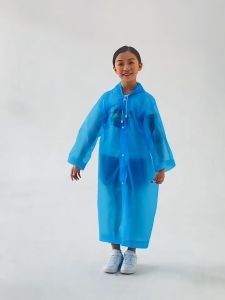 Jas Hujan Anak Laki Laki Korea Polos Mantel Perempuan Terusan Ponco Raincoats Kids W3
